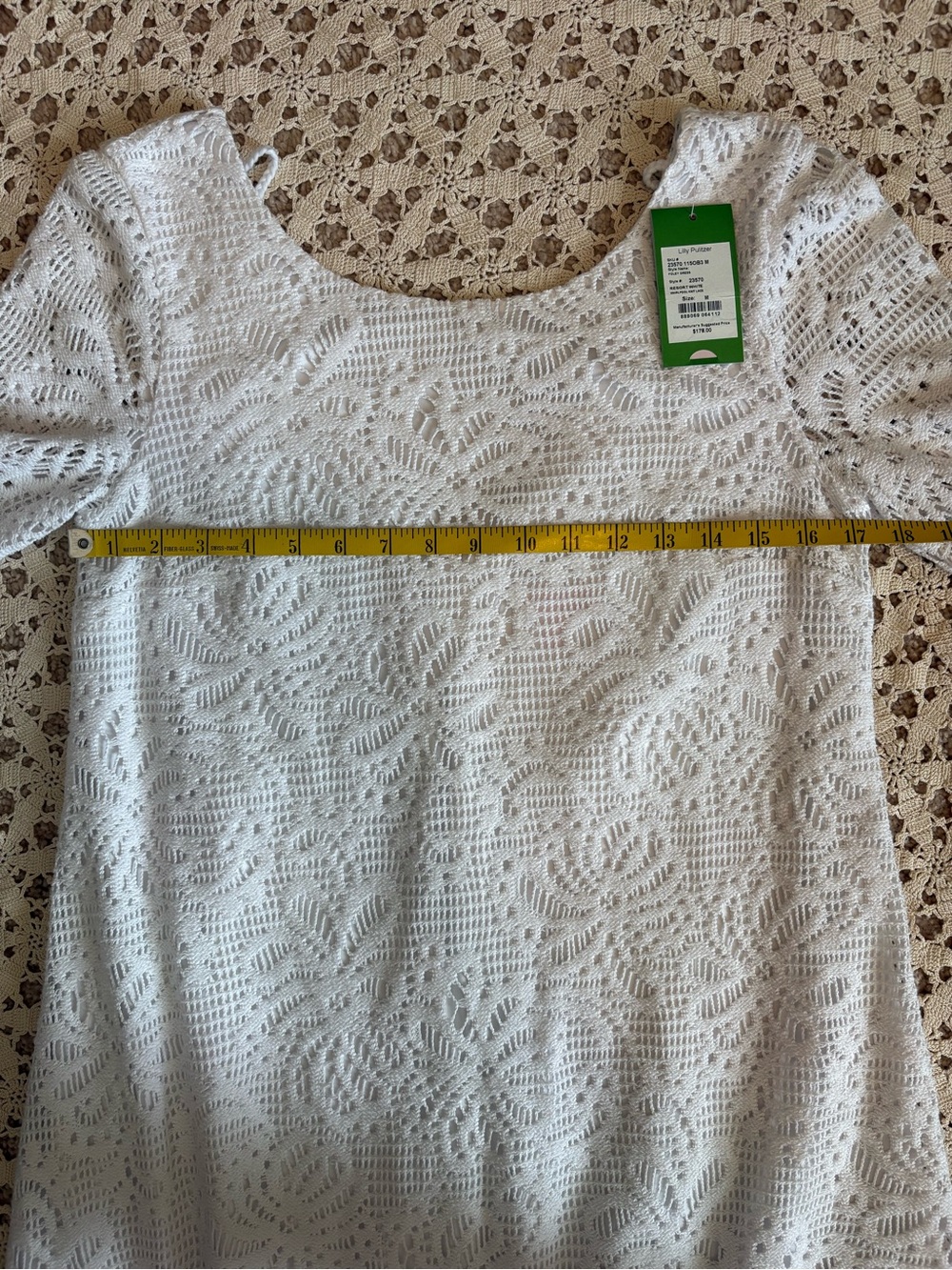 Lilly Pulitzer Foley Resort White Whirlpool Knit Lace Dress Size Medium NWT - Picture 11 of 12